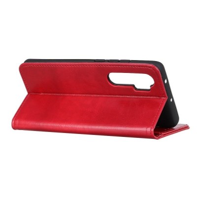 OnePlus Nord atvēramais ādas sarkans maciņš, grāmata (maks) | Vacins.lv