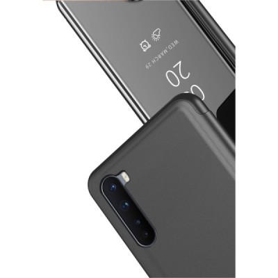 OnePlus Nord plastmasas atvērams melns ādas maciņš | Vacins.lv