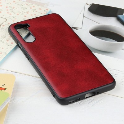 Slim Leather OnePlus Nord sarkans ādas apvalks | Vacins.lv