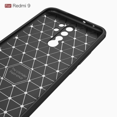 Xiaomi Redmi 9 „Carbon“ cieta silikona (TPU) melns apvalks | vacins.lv