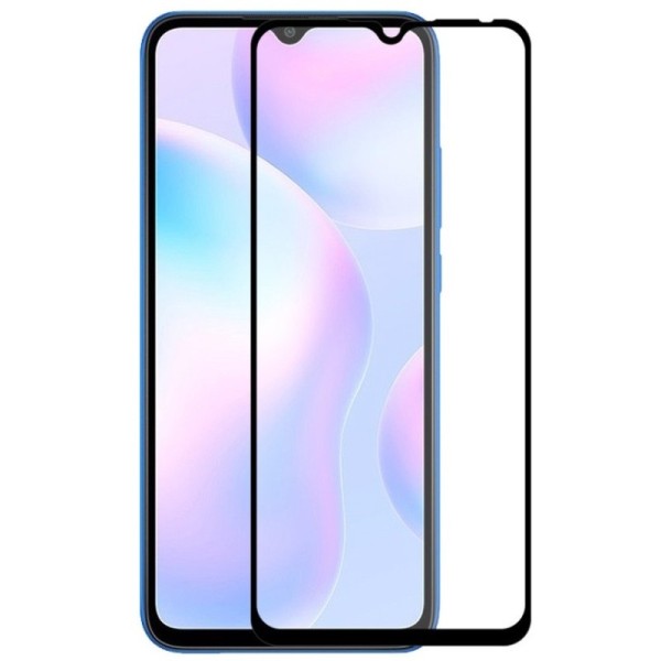 „Hat-Prince“ Tempered Glass apsauginis ekrano stiklas 0.26 mm - juodas (Redmi 9 / 9A / 9C)