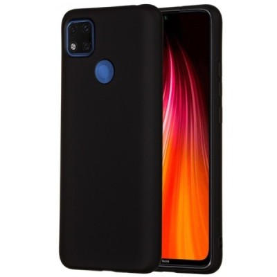 Xiaomi Redmi 9C Shell cieta silikona (TPU) melns apvalks | vacins.lv