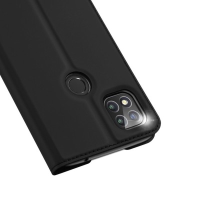 Xiaomi Redmi 9C „Dux Ducis“ Skin sērijas melns ādas atvērams maciņš | Vacins.lv