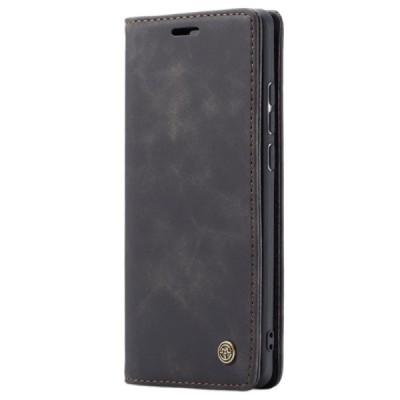 Huawei P30 Pro CaseMe Retro solīds atvēramais ādas melns maciņš - maks | Vacins.lv