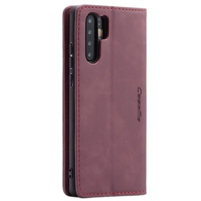 Huawei P30 Pro CaseMe Retro solidus atverčiamas bordo odinis dėklas - knygutė | Priedai.lt