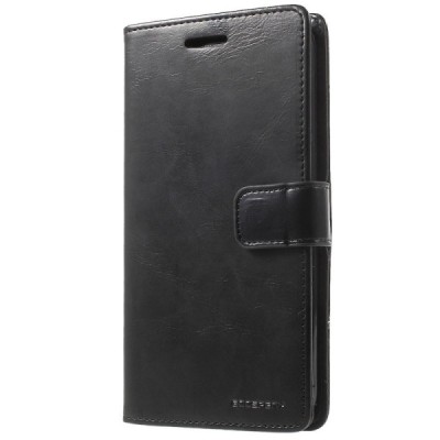 Mercury Blue Moon atverčiamas Samsung Galaxy A5 2017 (A520) juodas odinis dėklas - piniginė | Priedai.lt