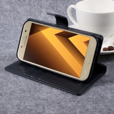 Mercury Blue Moon atverčiamas Samsung Galaxy A5 2017 (A520) juodas odinis dėklas - piniginė | Priedai.lt