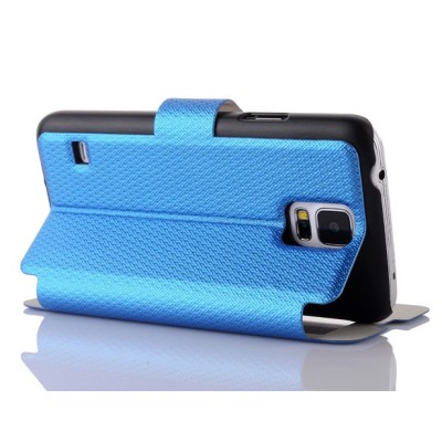 Samsung Galaxy S5 (S5 Neo) pīts atvērams zils s view maciņš / Vacins.lv