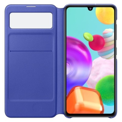 Samsung Galaxy A41 (A415F) oficiāls S View Wallet Cover atvērams melns maciņš (maks) | Vacins.lv