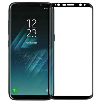 Samsung Galaxy S8 (G950) Calans 9H Tempered Glass sustiprintos apsaugos juodas pilnai dengiantis apsauginis ekrano stiklas 0,2 m