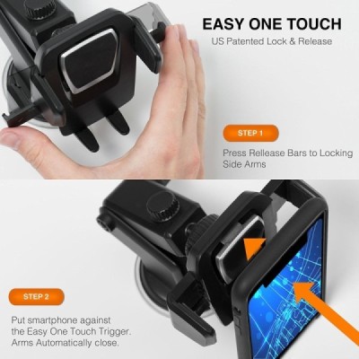 „Dashboard“ Telescopic melns telefona autoturētājs | Vacins.lv