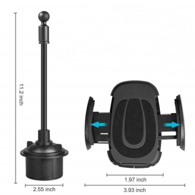 Automobilinis telefono laikiklis tvirtinamas puodelio vietoje | Priedai.lt