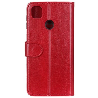 Xiaomi Redmi 9C atvēramais ādas sarkans maciņš, grāmata (maks) | Vacins.lv