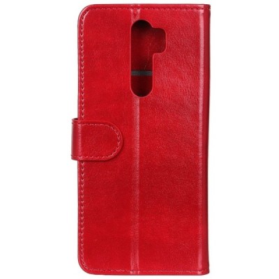 Xiaomi Redmi 9 atvēramais ādas sarkans maciņš, grāmata (maks) | Vacins.lv