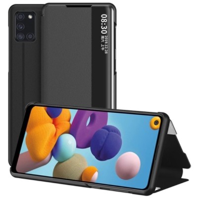 Samsung Galaxy A21s (A217) View Line melns atvērams maciņš (maks) | Vacins.lv