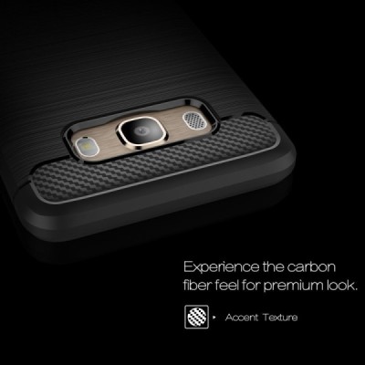 Samsung Galaxy J5 2016 (J510) „Carbon“ kieto silikono TPU juodas dėklas - nugarėlė | Priedai.lt