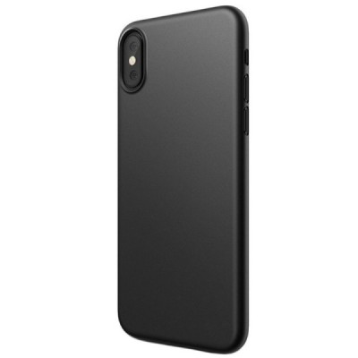 Apple iPhone X (Xs) melns cieta silikona TPU pasaulē planākais apvalks | Vacins.lv