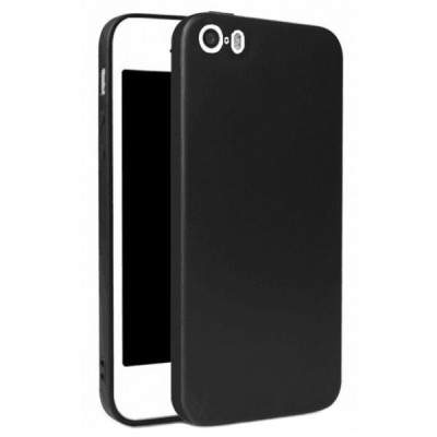 Apple iPhone SE (5, 5s) juodas kieto silikono TPU ploniausias pasaulyje dėklas - nugarėlė | Priedai.lt
