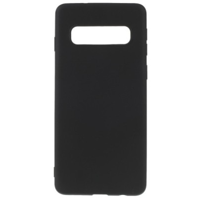 Samsung Galaxy S10+ (G975) melns cieta silikona TPU pasaulē planākais apvalks | Vacins.lv