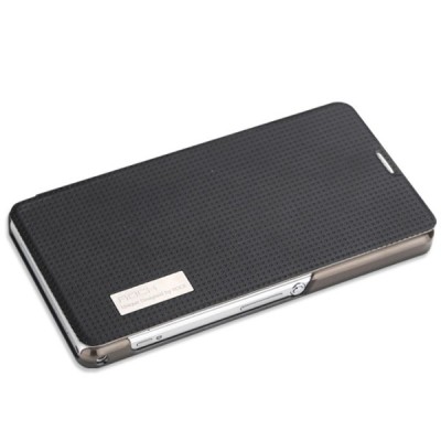 Sony Xperia Z1 Compact Rock Elegant atvēramais melns futrālis / Vacins.lv