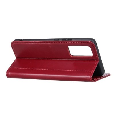 Samsung Galaxy S20 FE (Fan Edition) bordo odinis atverčiamas dėklas - knygutė su magnetu | Priedai.lt