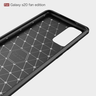 Samsung Galaxy S20 FE (Fan Edition) „Carbon“ cieta silikona (TPU) melns apvalks | vacins.lv
