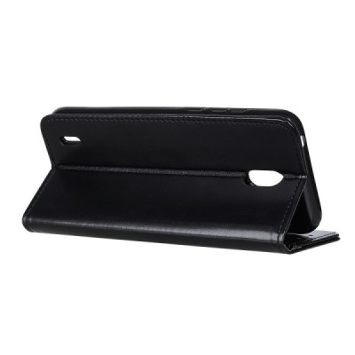 Nokia 1.3 atvēramais ādas melns maciņš, grāmata (maks) | Vacins.lv