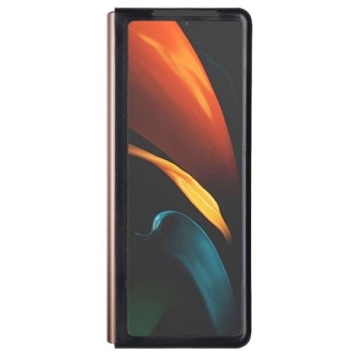 Samsung Galaxy Z Fold2 5G (F916B) Slim Leather melns ādas plastika apvalks | Vacins.lv