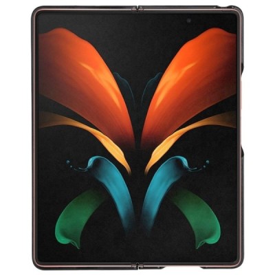 Samsung Galaxy Z Fold2 5G (F916B) Slim Leather melns ādas plastika apvalks | Vacins.lv