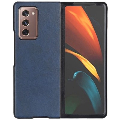Samsung Galaxy Z Fold2 5G (F916B) Slim Leather zils ādas plastika apvalks | Vacins.lv