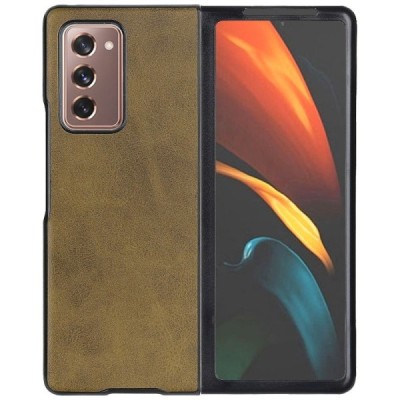 Samsung Galaxy Z Fold2 5G (F916B) Slim Leather tumši brūns ādas plastika apvalks | Vacins.lv
