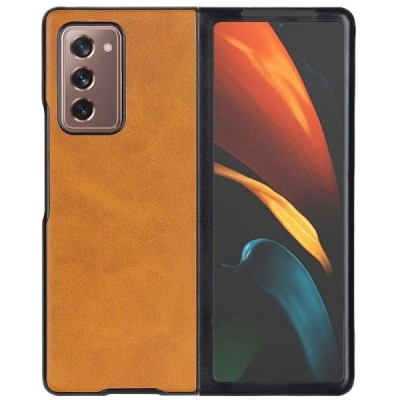 Samsung Galaxy Z Fold2 5G (F916B) Slim Leather šviesiai rudas odinis dėklas - nugarėlė | Priedai.lt