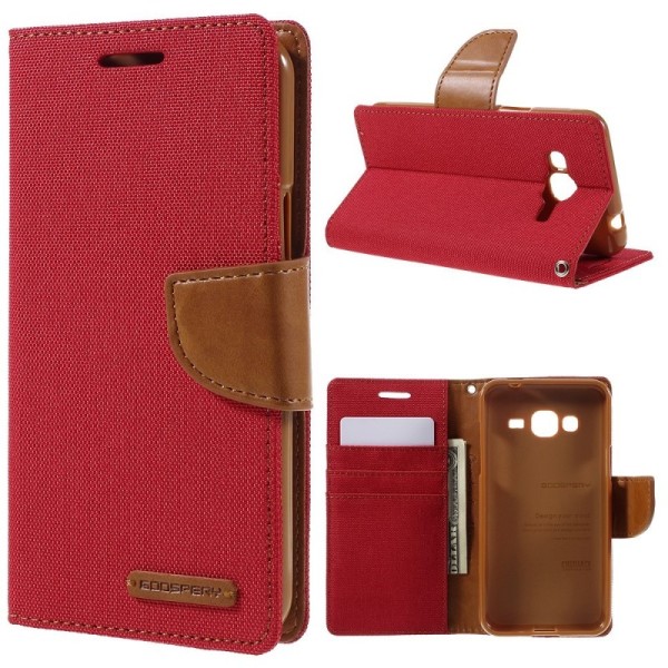 „Mercury“ atvērams maciņš - sarkans (Galaxy J3 2016)