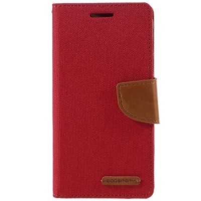 Samsung Galaxy J3 2016 (J310, J320) „Mercury“ atvērams sarkans ādas maciņš - maks | Vacins.lv