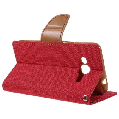 Samsung Galaxy J3 2016 (J310, J320) „Mercury“ atvērams sarkans ādas maciņš - maks | Vacins.lv