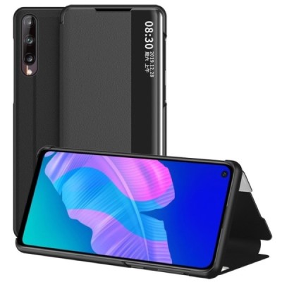 Huawei P40 Lite E (Y7p, Honor 9C) „View Line“ juodas atverčiamas dėklas - knygutė | Priedai.lt