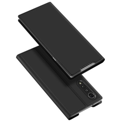 LG Velvet (LM-G900EM) „Dux Ducis“ Skin sērijas melns ādas atvērams maciņš | Vacins.lv