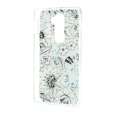 Flora raštuotas mėlynas plastikinis LG G2 D802 dėklas / Priedai.lt