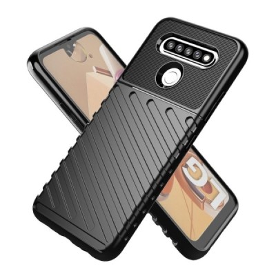 LG K51s (LM-K510) „Twill“ cieta silikona (TPU) melns apvalks | vacins.lv