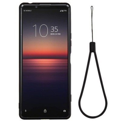 Sony Xperia 1 II Shell cieta silikona (TPU) melns apvalks | vacins.lv