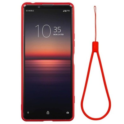 Sony Xperia 1 II Shell cieta silikona (TPU) sarkans apvalks | vacins.lv