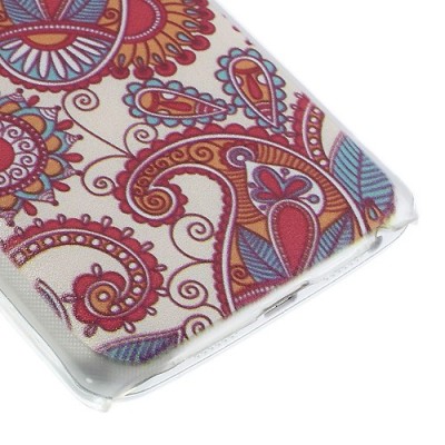 Flora raštuotas raudonas plastikinis LG G2 D802 dėklas / Priedai.lt