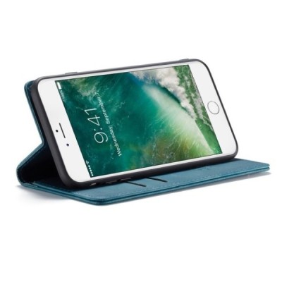 Apple iPhone 7 Plus (iPhone 8 Plus) CaseMe Retro solidus atverčiamas žalias odinis dėklas - knygutė | Priedai.lt
