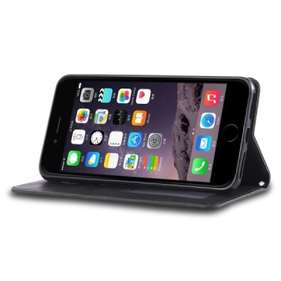 „AZNS“ Retro atverčiamas juodas odinis Apple iPhone 7 Plus (iPhone 8 Plus) dėklas - knygutė | Priedai.lt