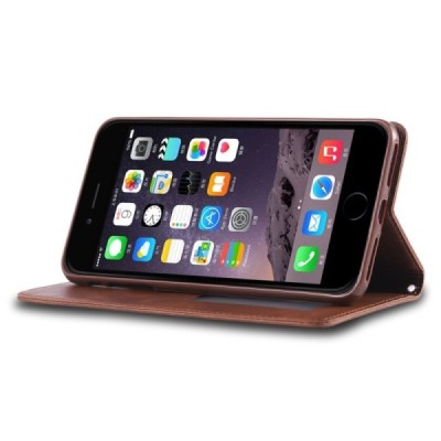 „AZNS“ Retro atverčiamas rudas odinis Apple iPhone 7 Plus (iPhone 8 Plus) dėklas - knygutė | Priedai.lt