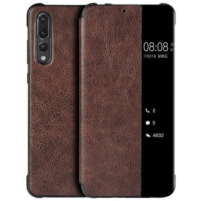 Huawei P20 Pro „View Line“ tumši brūns atvērams maciņš (maks) | Vacins.lv