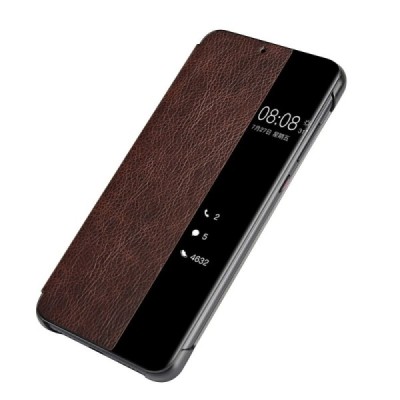 Huawei P20 Pro „View Line“ tumši brūns atvērams maciņš (maks) | Vacins.lv