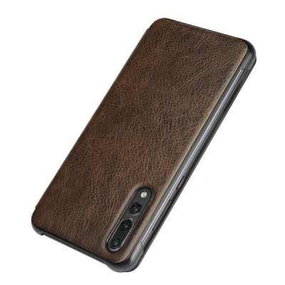 Huawei P20 Pro „View Line“ tumši brūns atvērams maciņš (maks) | Vacins.lv