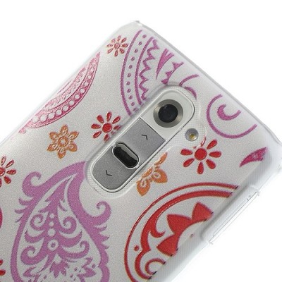 Flora raštuotas rožinis plastikinis LG G2 D802 dėklas / Priedai.lt
