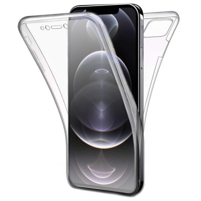 Apple iPhone 12 (12 Pro) skaidrus (permatomas) dvigubas kieto silikono TPU ploniausias pasaulyje dėklas | Priedai.lt